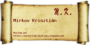 Mirkov Krisztián névjegykártya